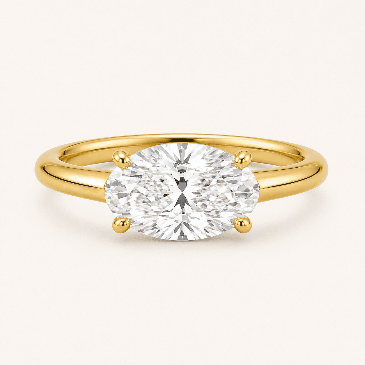East-West engagement ring setting