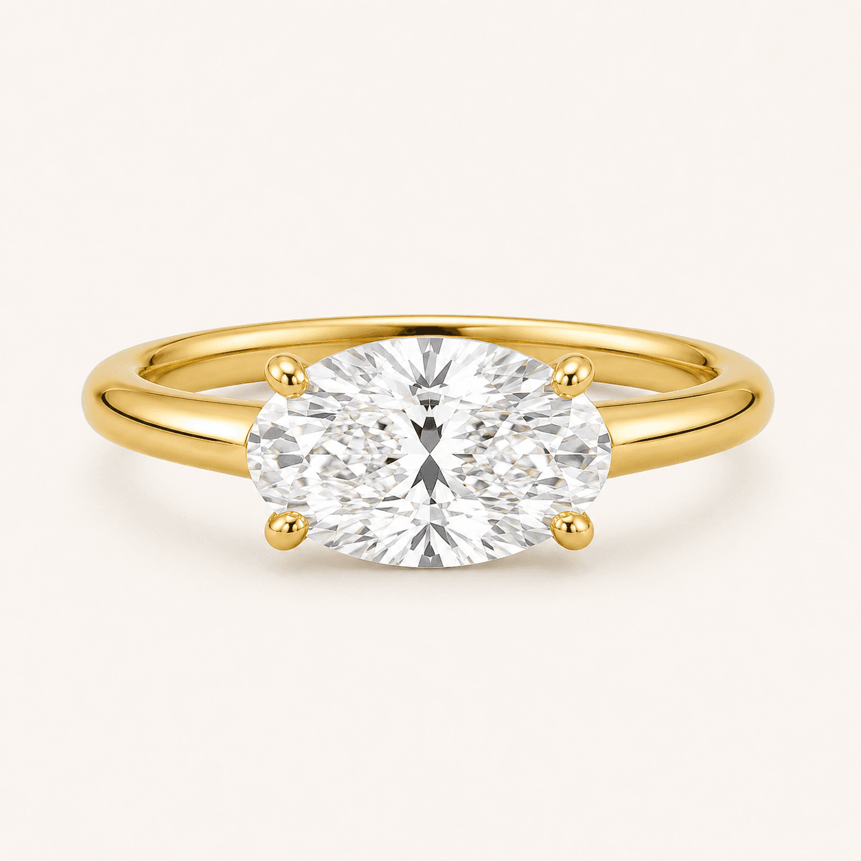 East-West engagement ring setting