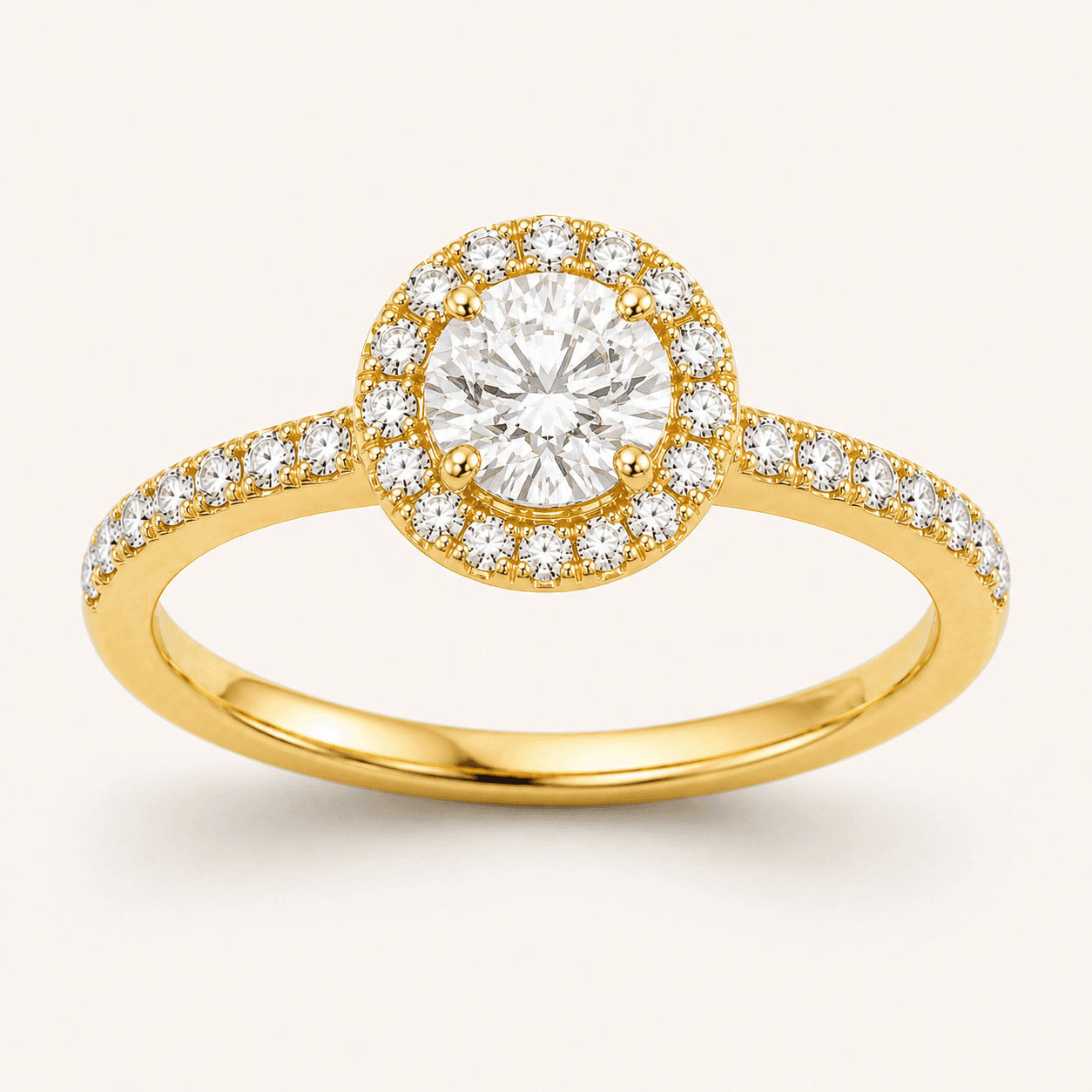 Halo engagement ring setting