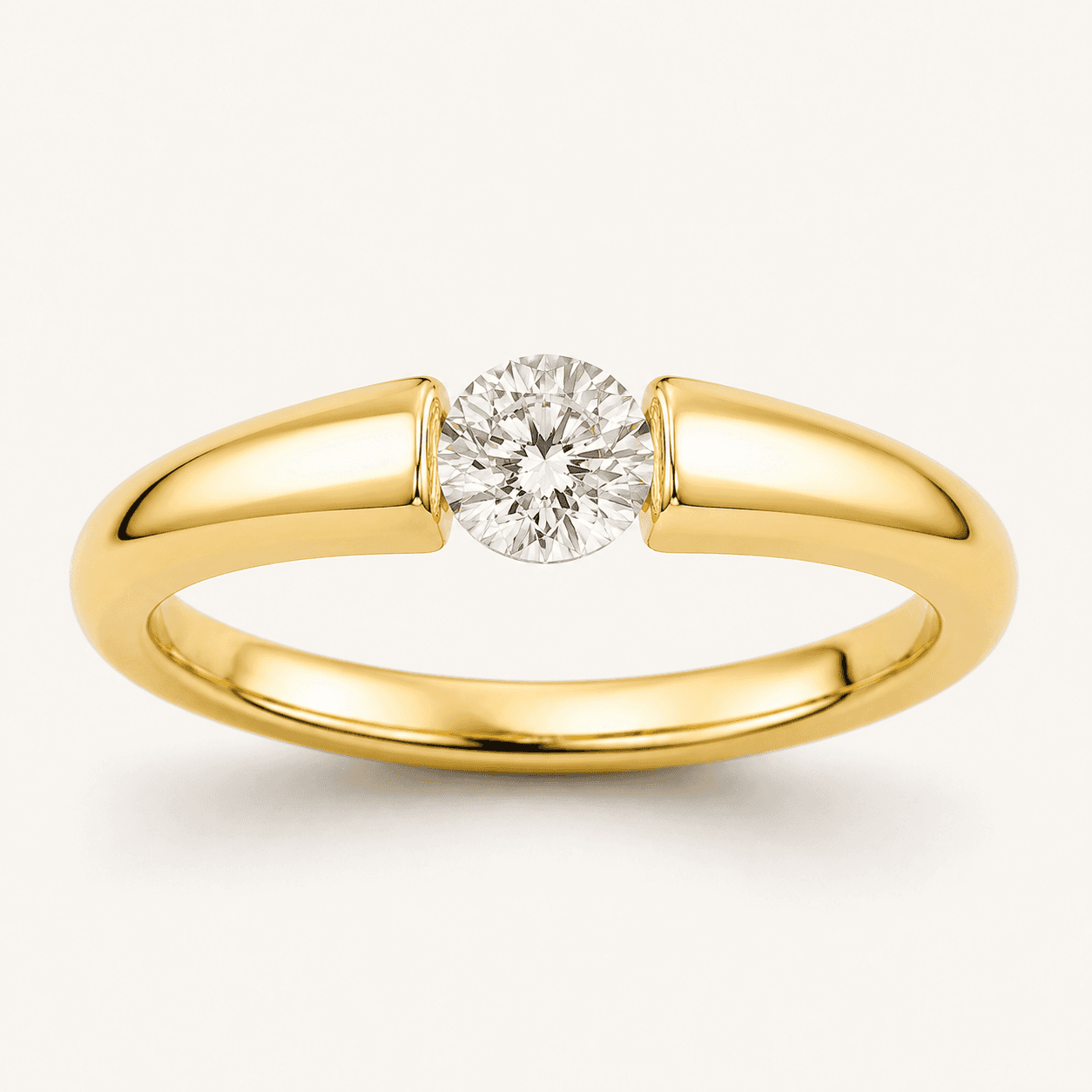 Tension engagement ring setting